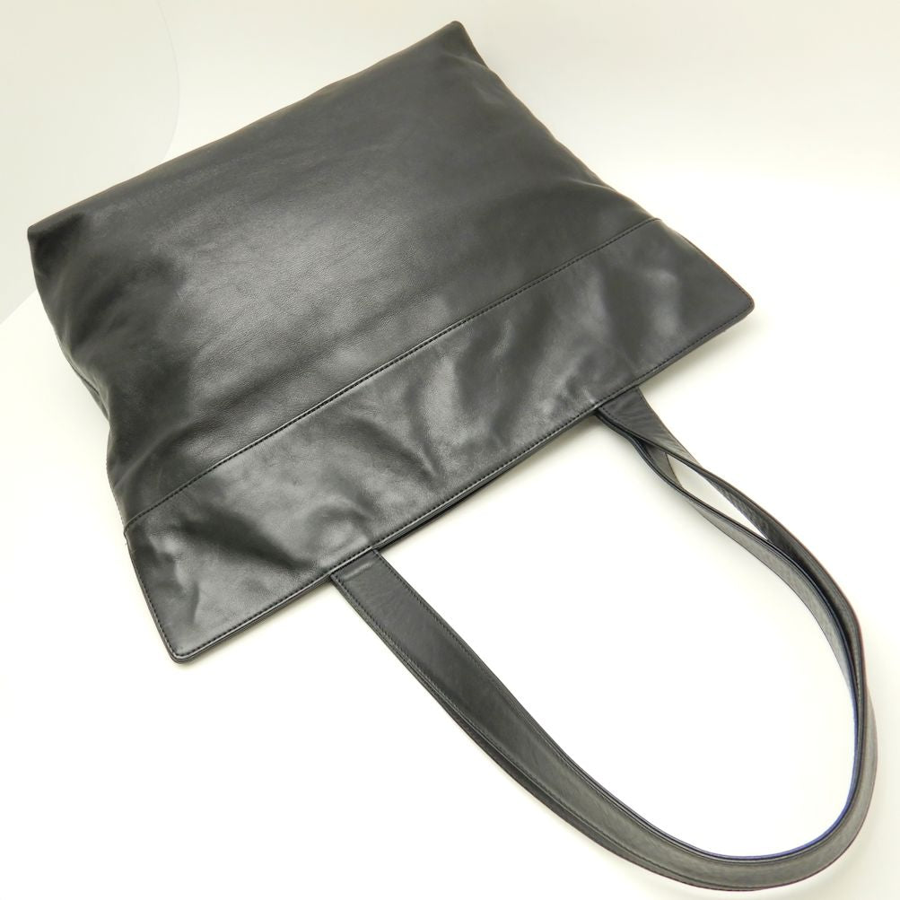 Chanel Tote Bag Shoulder Lambskin Heremark Black Shoulder Bag