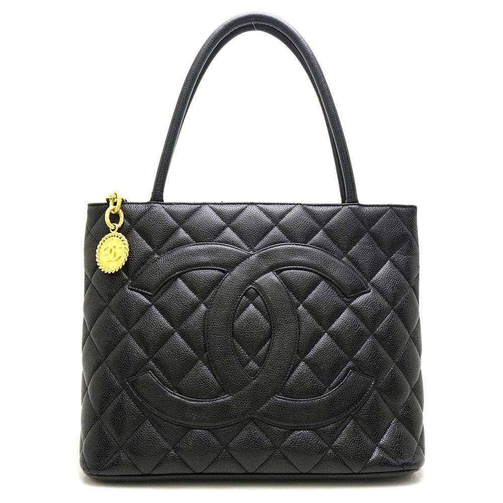Chanel Reprint Tote Bag Caviar Skin Black Skin 1
