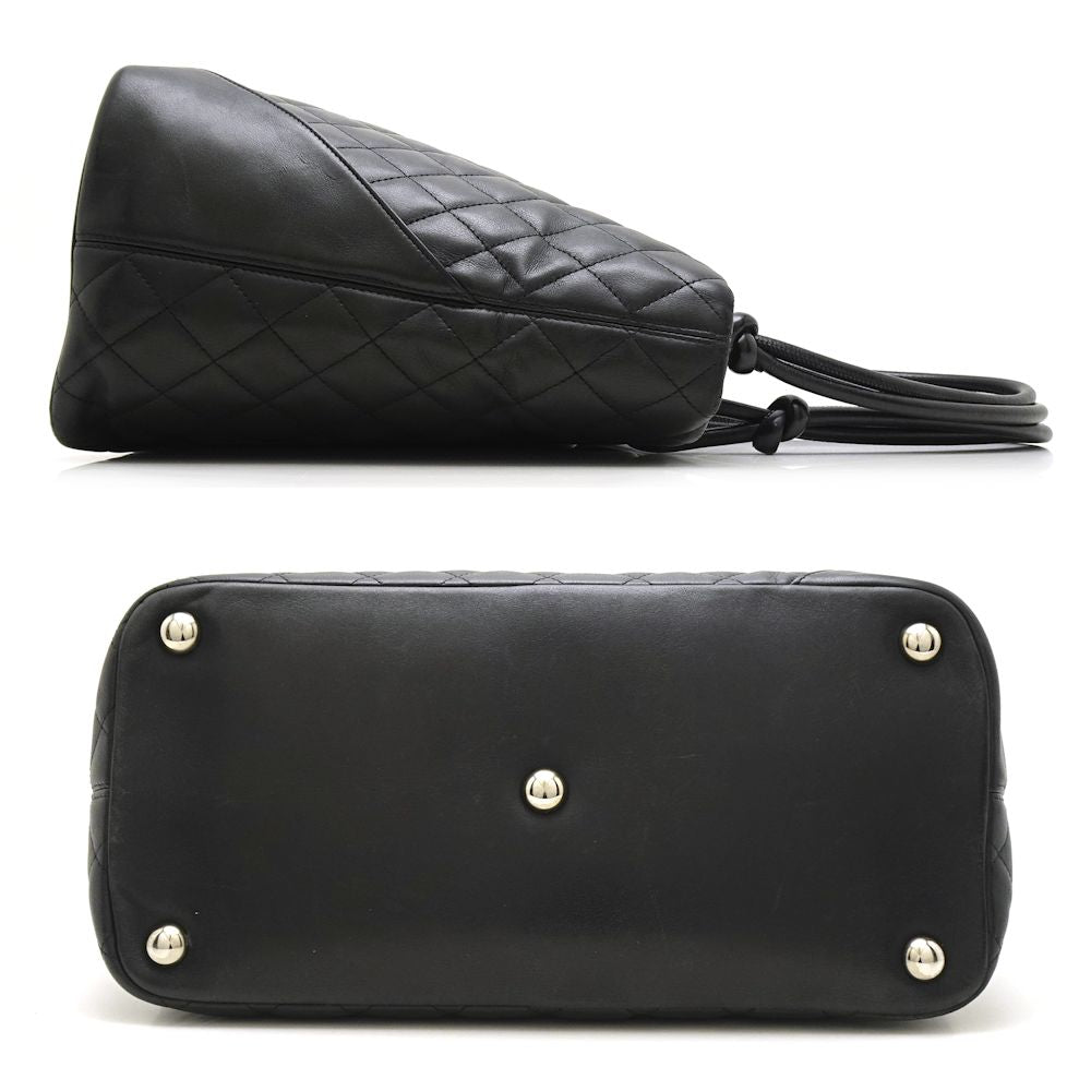 Chanel Cambon Line Tote Bag Large Calf x Matelasse Black