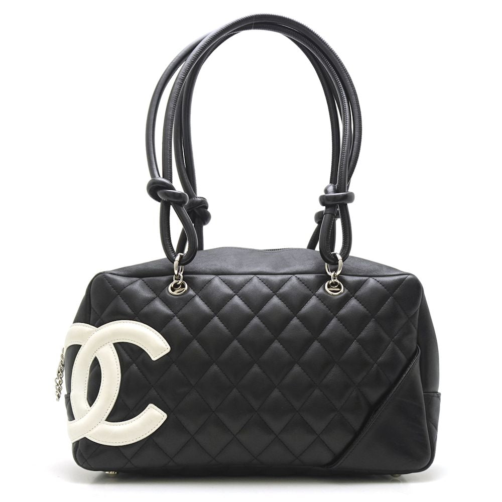 Chanel Cambonline Bowling Handbag Lambskin Black