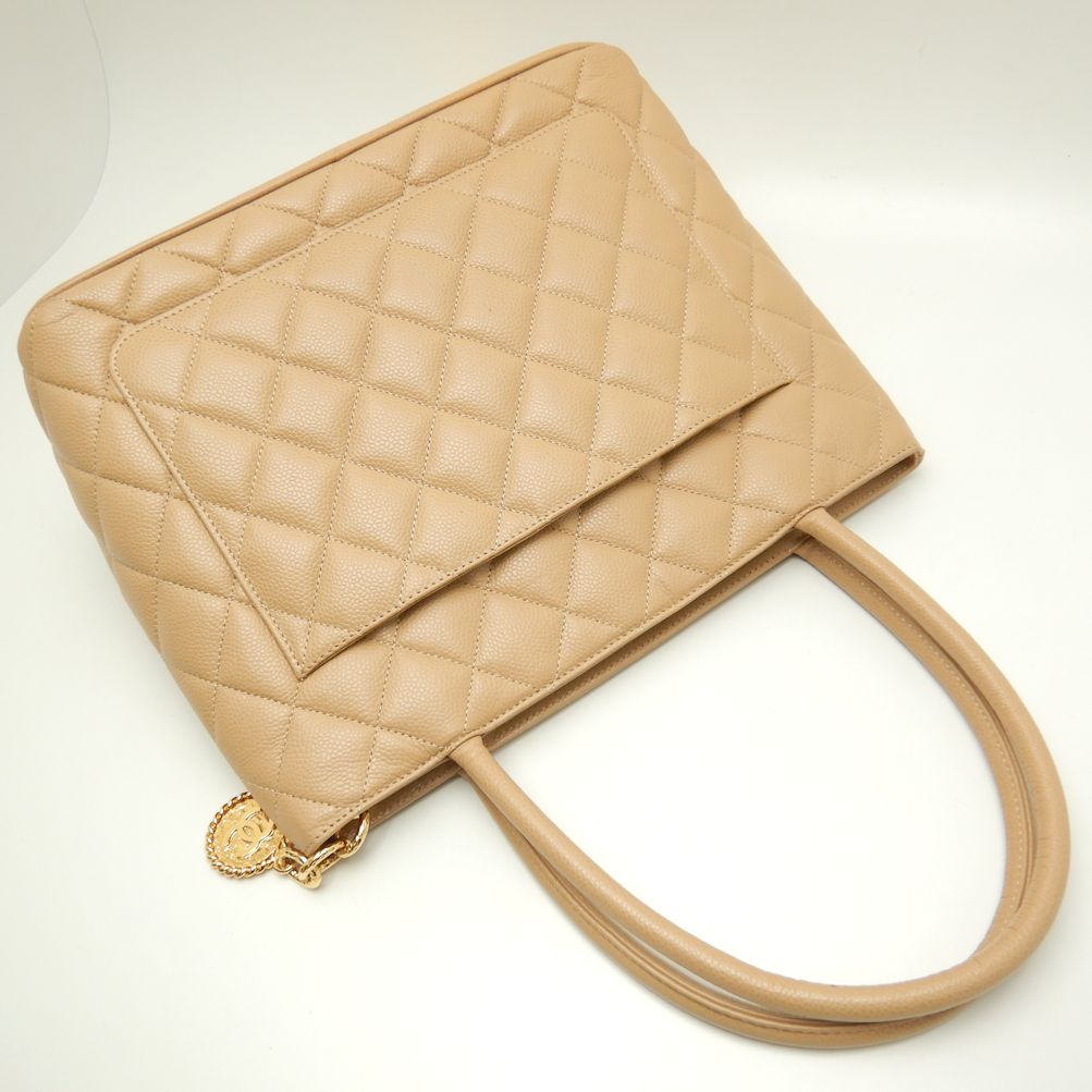 Chanel Reissue Tote Bag Caviar Skin x Metal Beige Gold