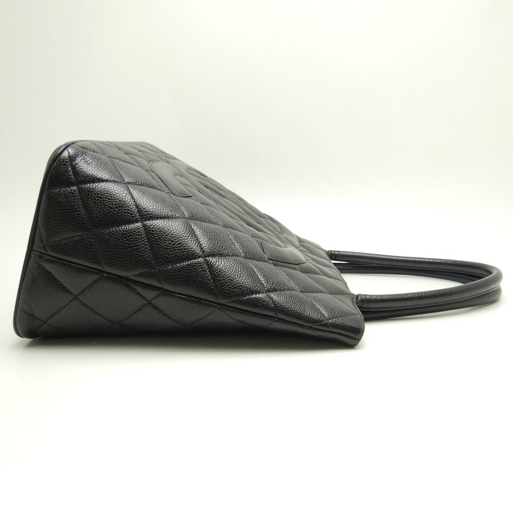 Chanel Reprint Tote Bag Caviar Skin Black Black 4
