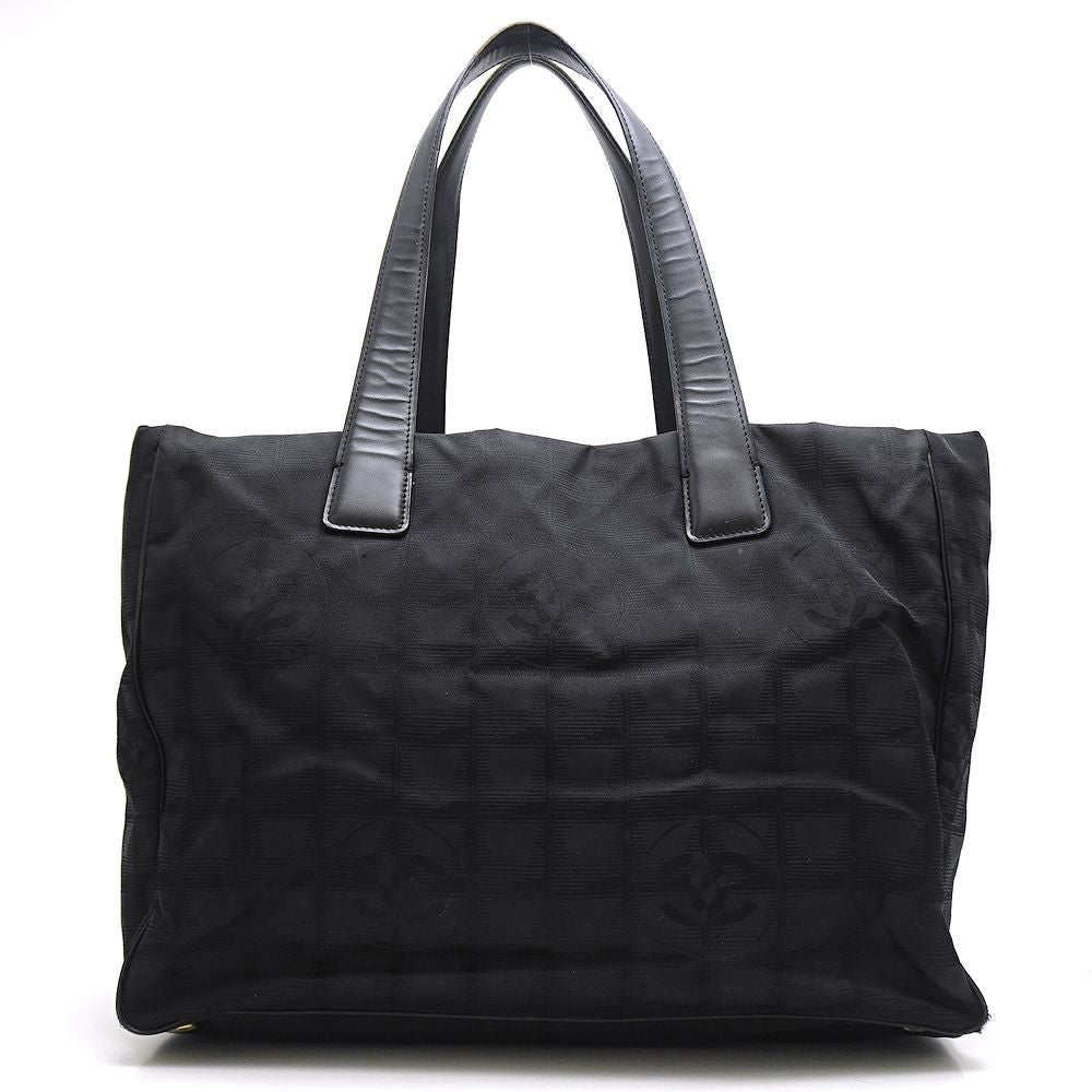 Chanel New Travel Line Tote MM Nylon Black Tote Bag