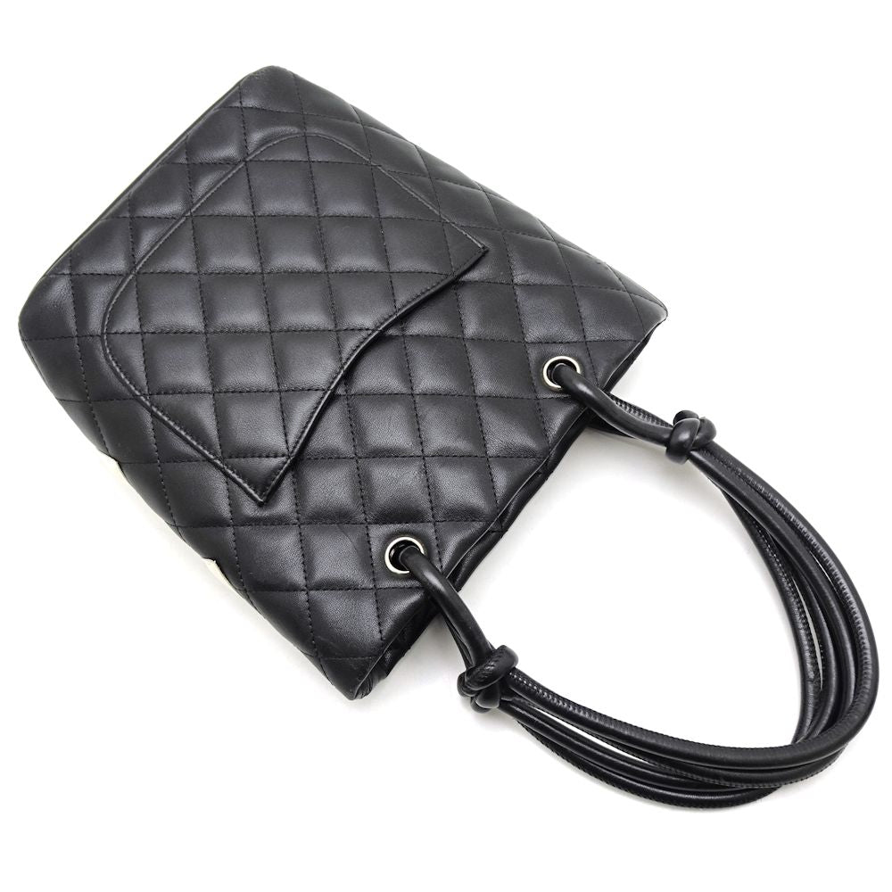 Chanel Cambon Line Tote Bag Lambskin Black Medium
