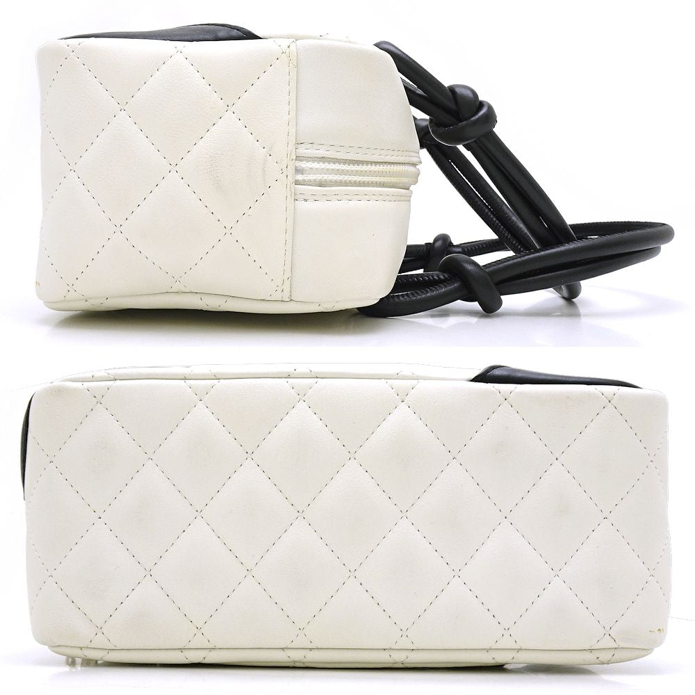 Chanel Cambon Line Bowling Bag Calf x Black White Mini Bag