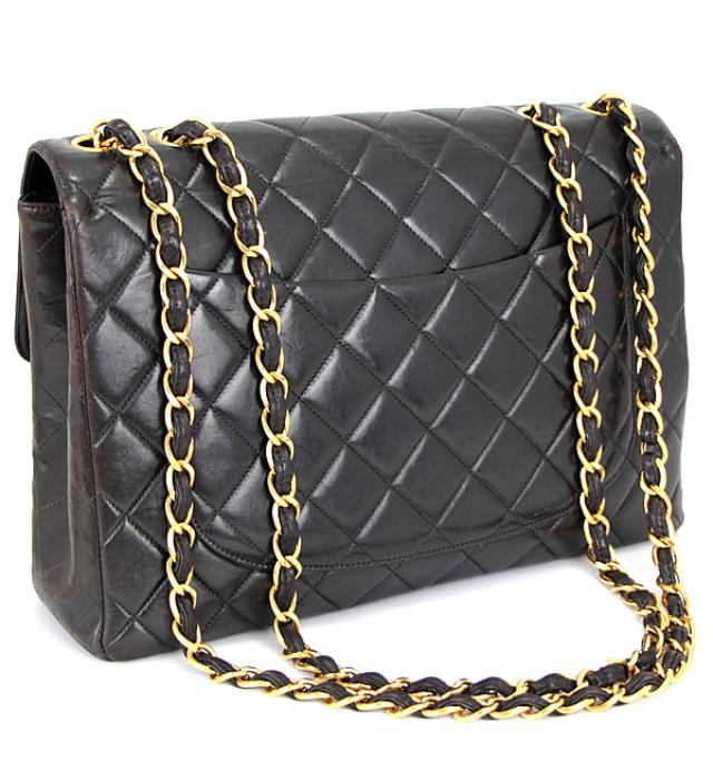 Chanel 30 Shoulder Bag Lambskin Matelasse Black