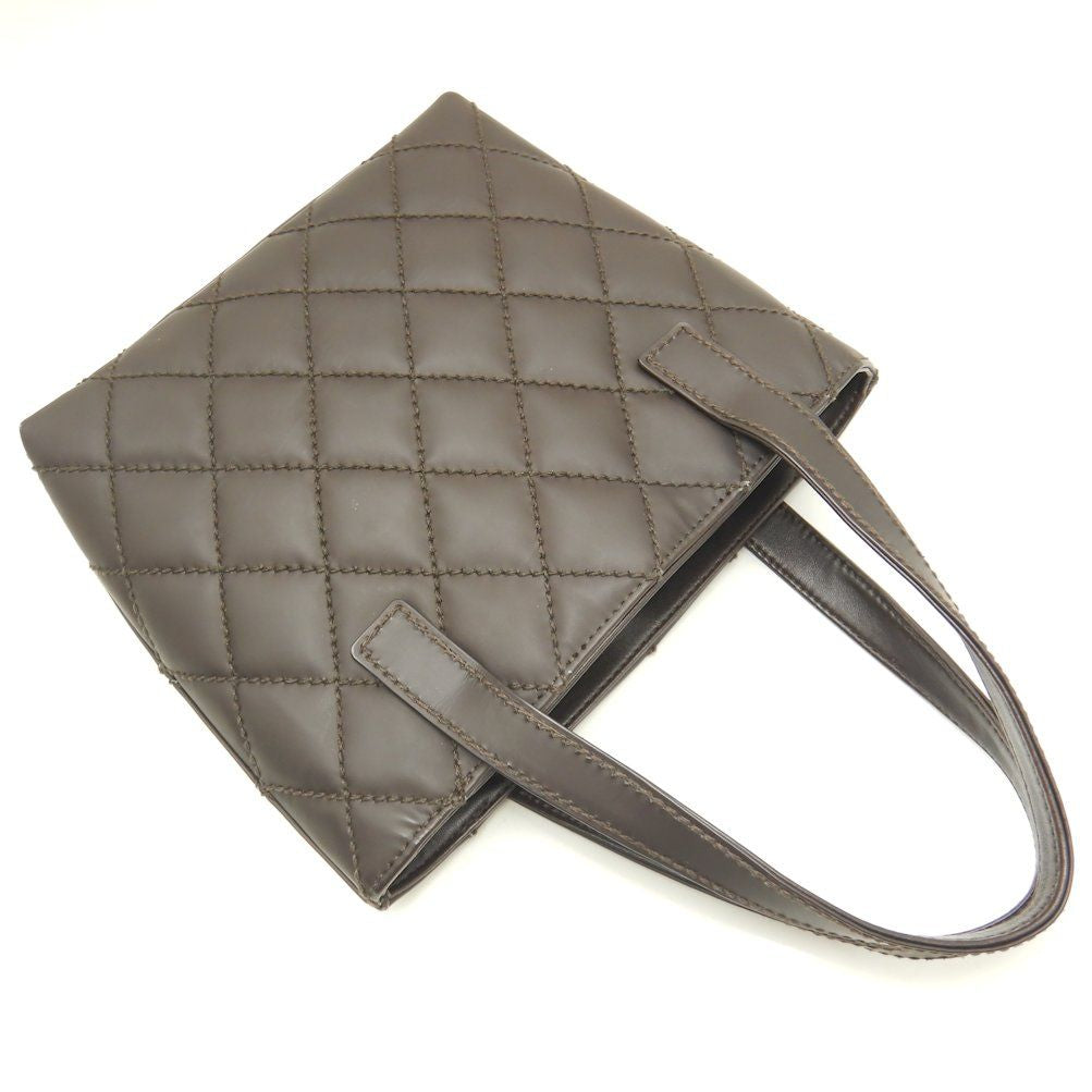 Chanel Wild Stitch Tote Bag Matte Leather Brown