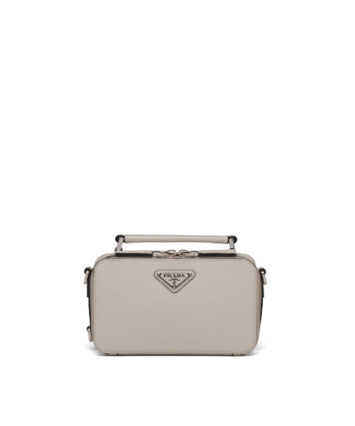 Prada Brique Bag Leather Saffiano White Travel Bag