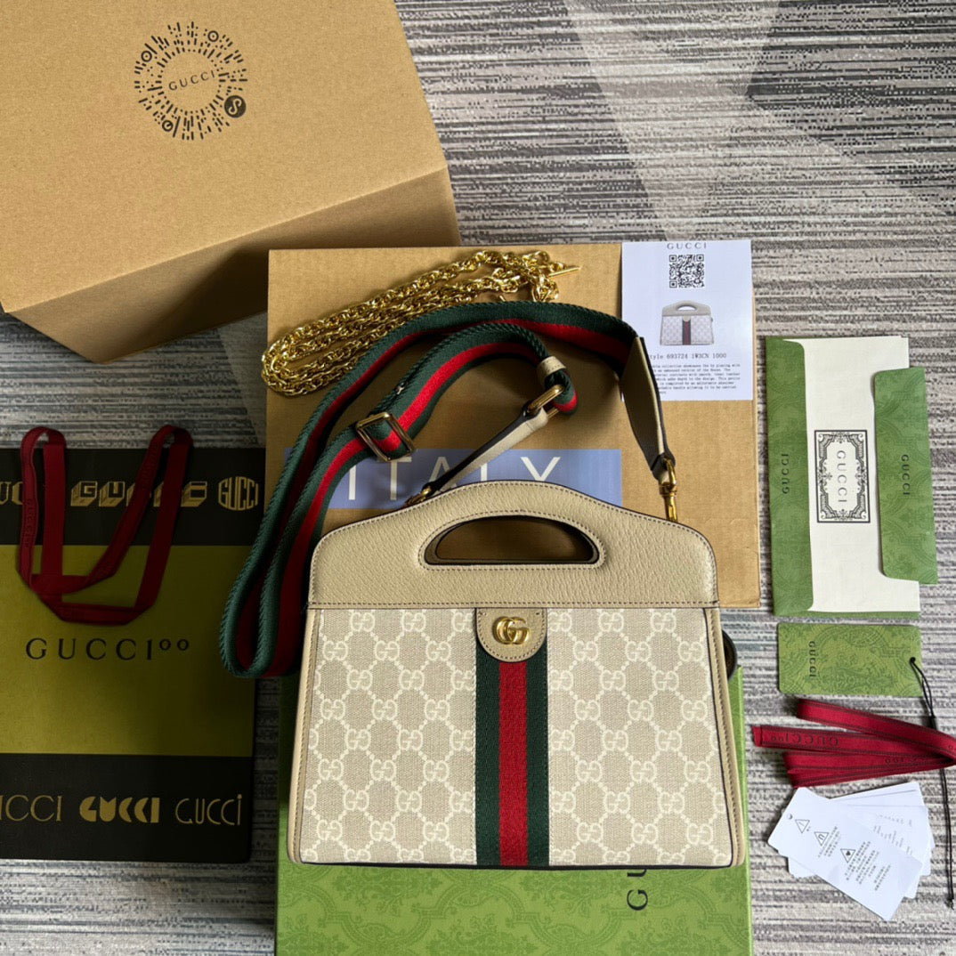 gg Ophidia Web , ’s Beige Small Tote Bag
