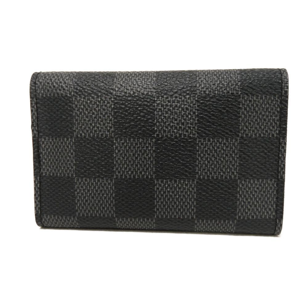 Louis Vuitton Key holder N62662 Damier Leather Canvas Black Grey Key Chain