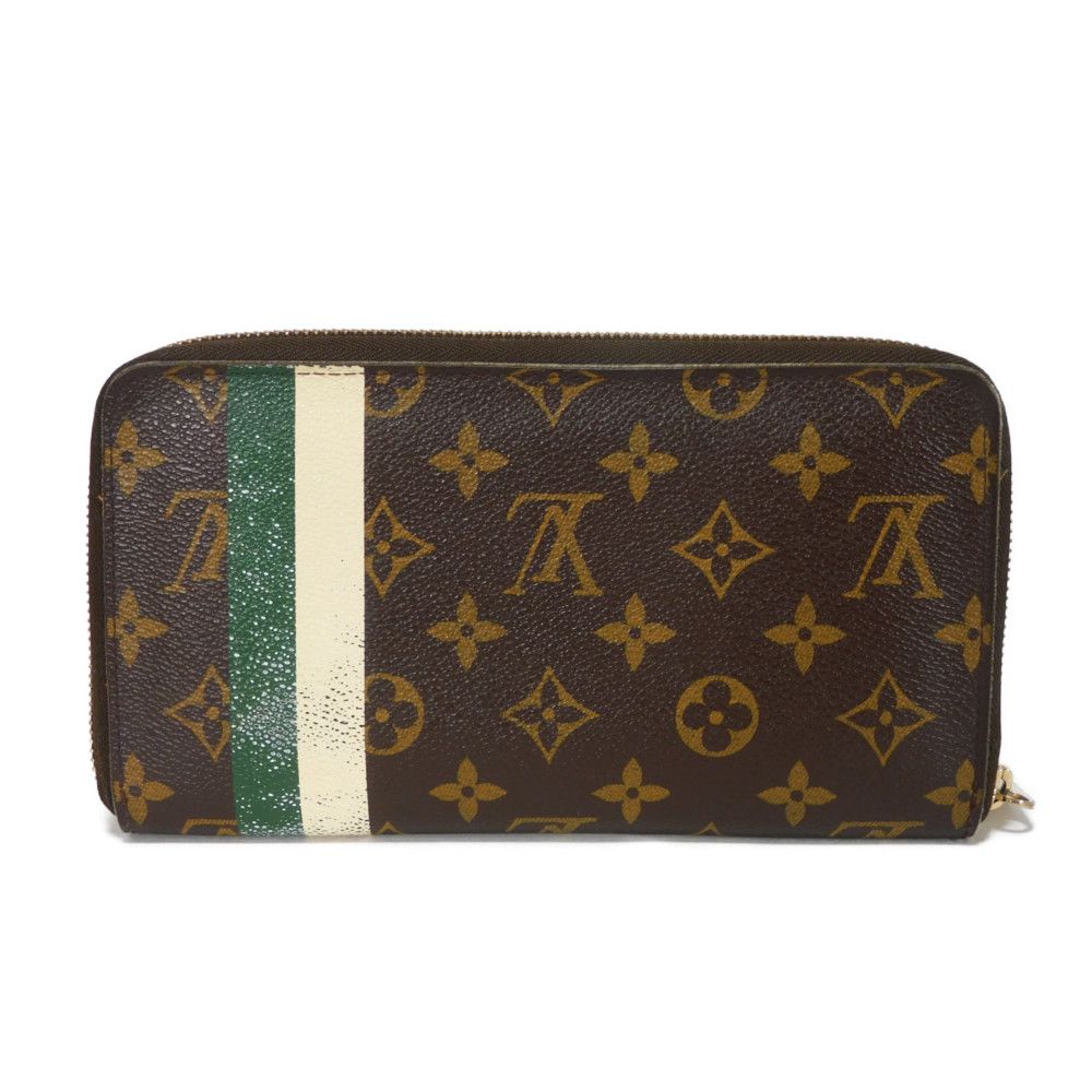 Louis Vuitton Long Purse M60035 bellboy print Monogram Leather Canvas Green Wallet Case