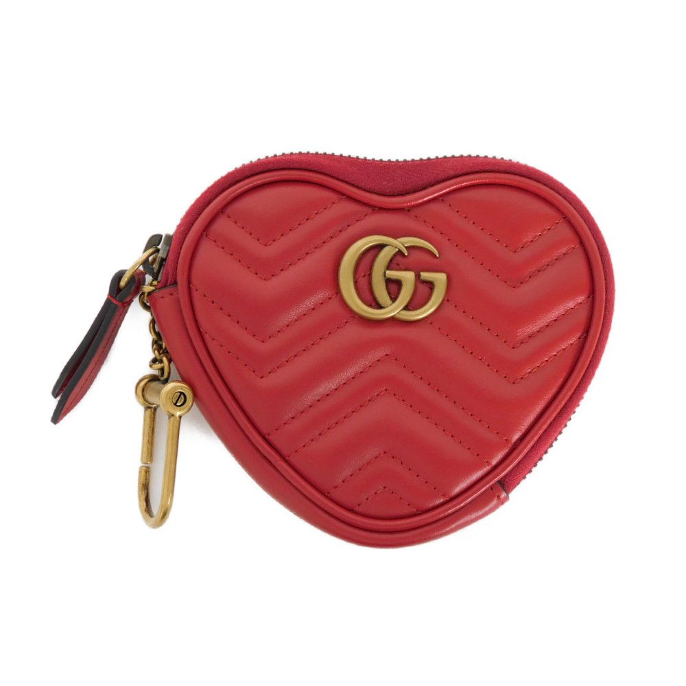Gucci Coin case DTDHT Current Chevron Leather Calf Red Marmont Jewelry