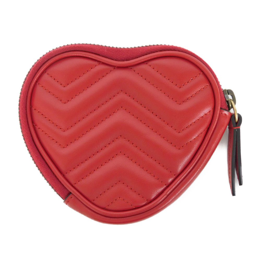 Gucci Coin case DTDHT Current Chevron Leather Calf Red Marmont Jewelry