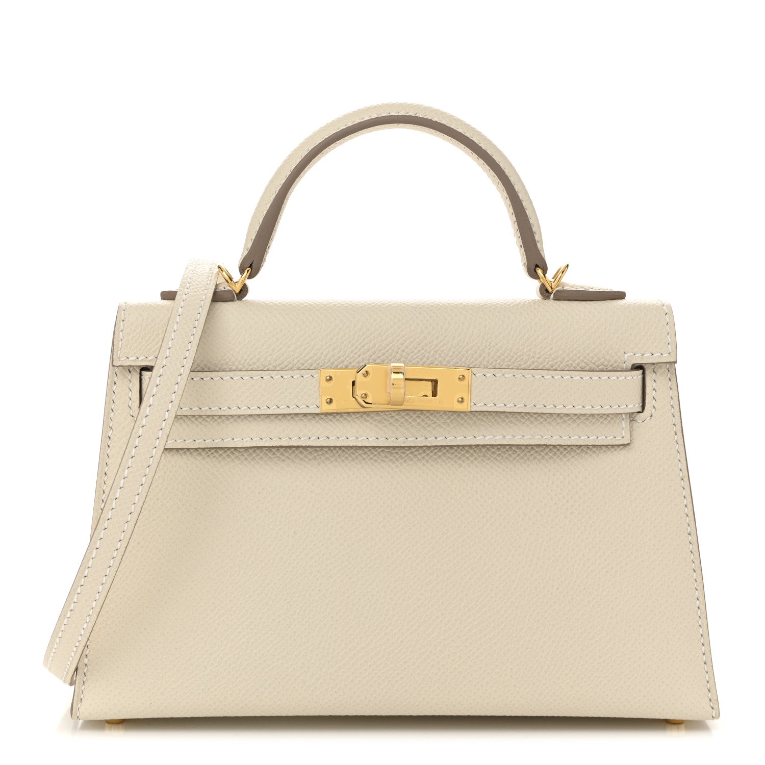 Hermes Epsom Kelly Sellier Craie Handbag Mini Travel Bag