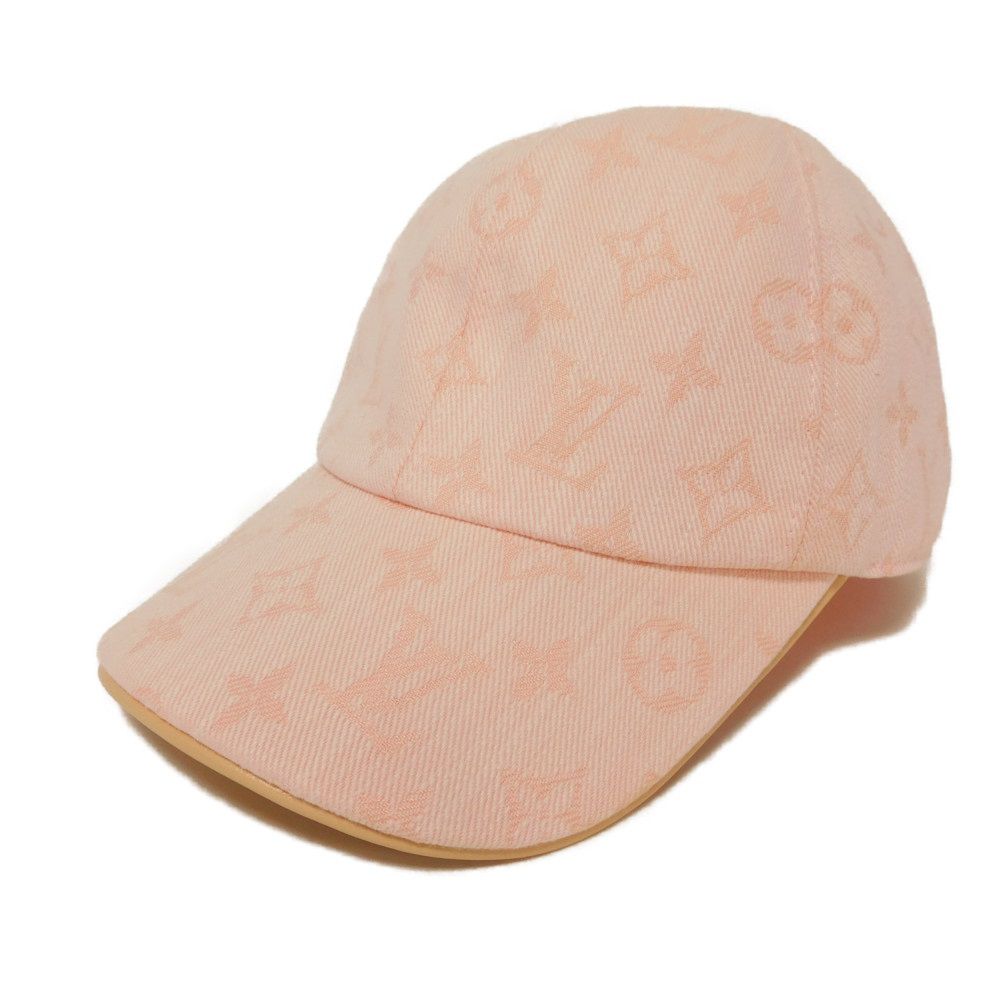 Louis Vuitton logo flower jacquard Be My Monogram Denim Cotton Pink Hat