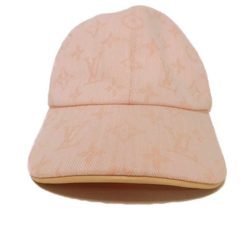Louis Vuitton logo flower jacquard Be My Monogram Denim Cotton Pink Hat