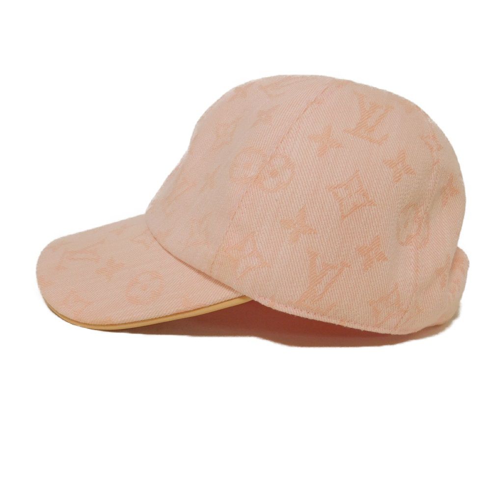 Louis Vuitton logo flower jacquard Be My Monogram Denim Cotton Pink Hat