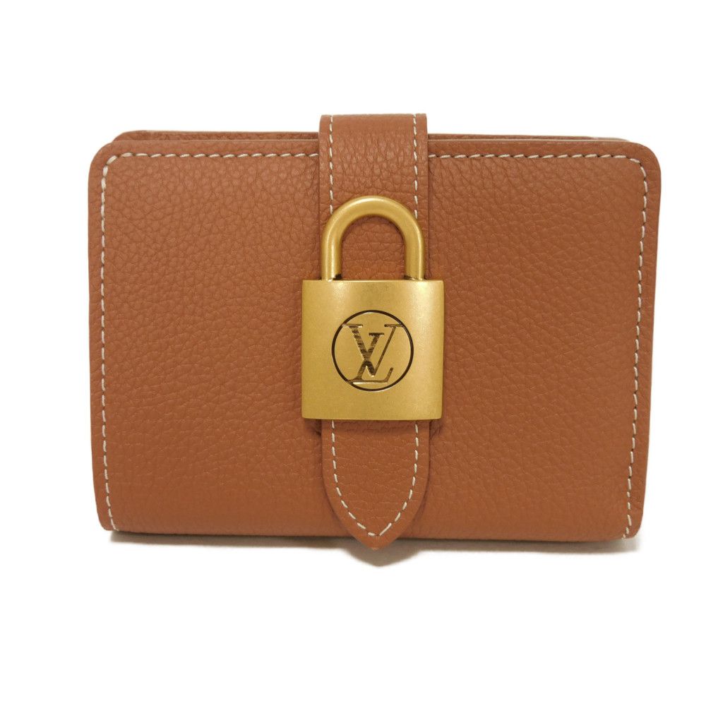 Louis Vuitton Bifold M12148 cognac Current Padlock Leather Calf Brown Wallet Case