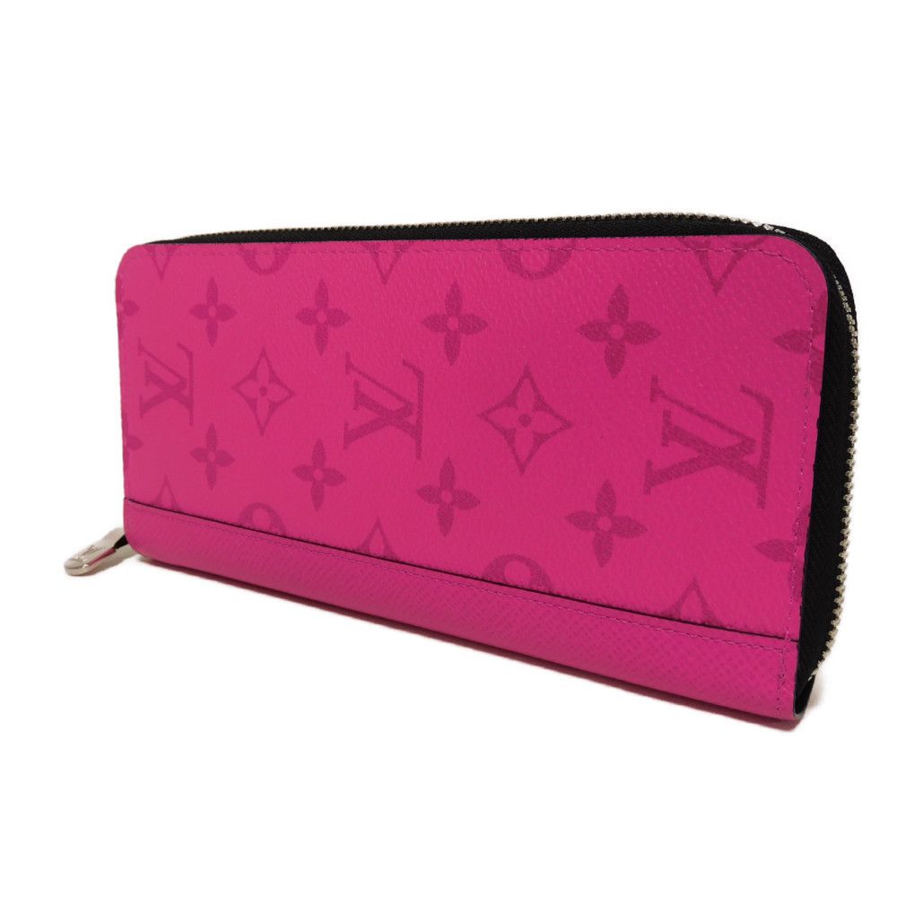 Louis Vuitton Long Purse M30780 Taiga x Monogram Leather Canvas Pink Wallet Case