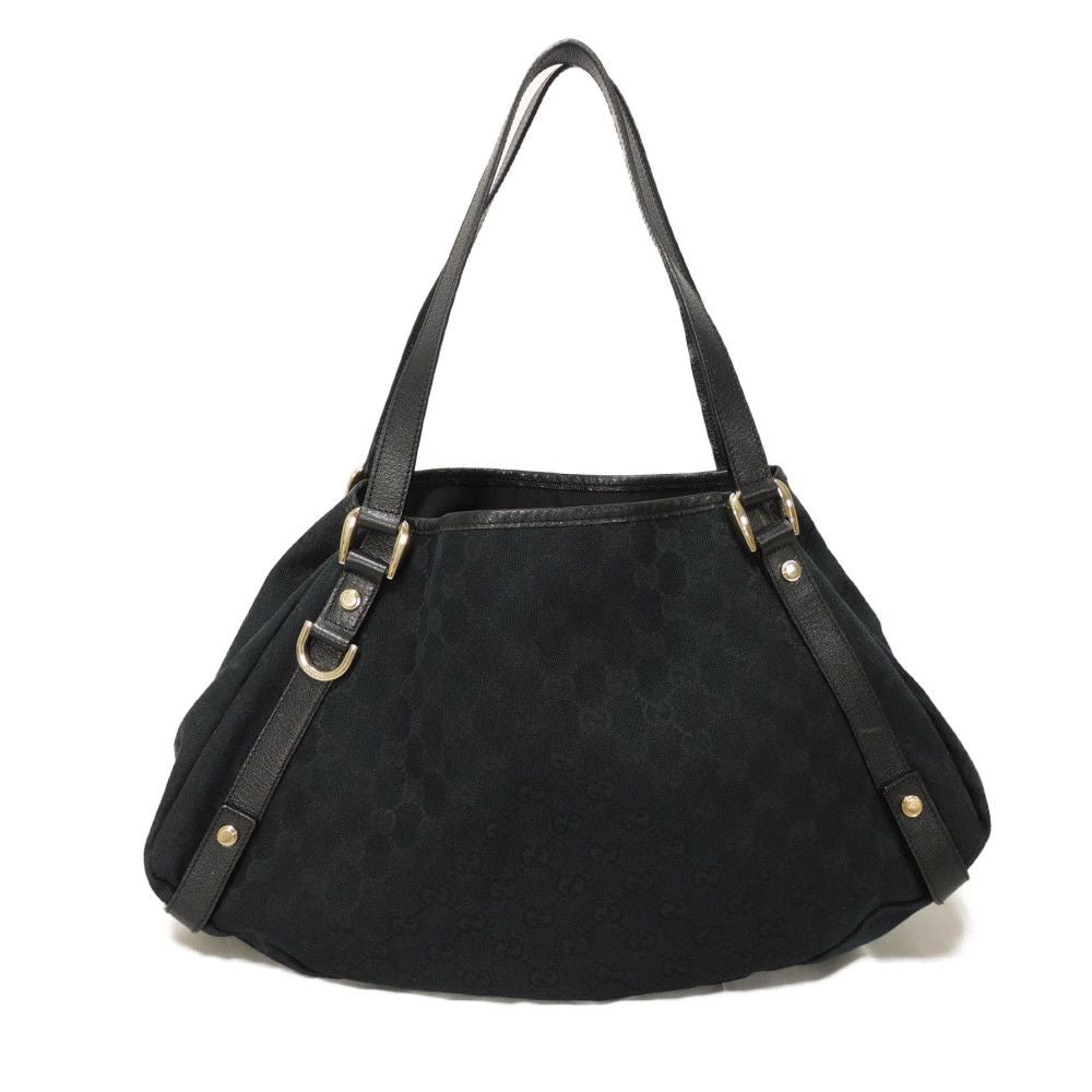 Gucci GG x GG Abby Leather Canvas Calf Black Tote Bag