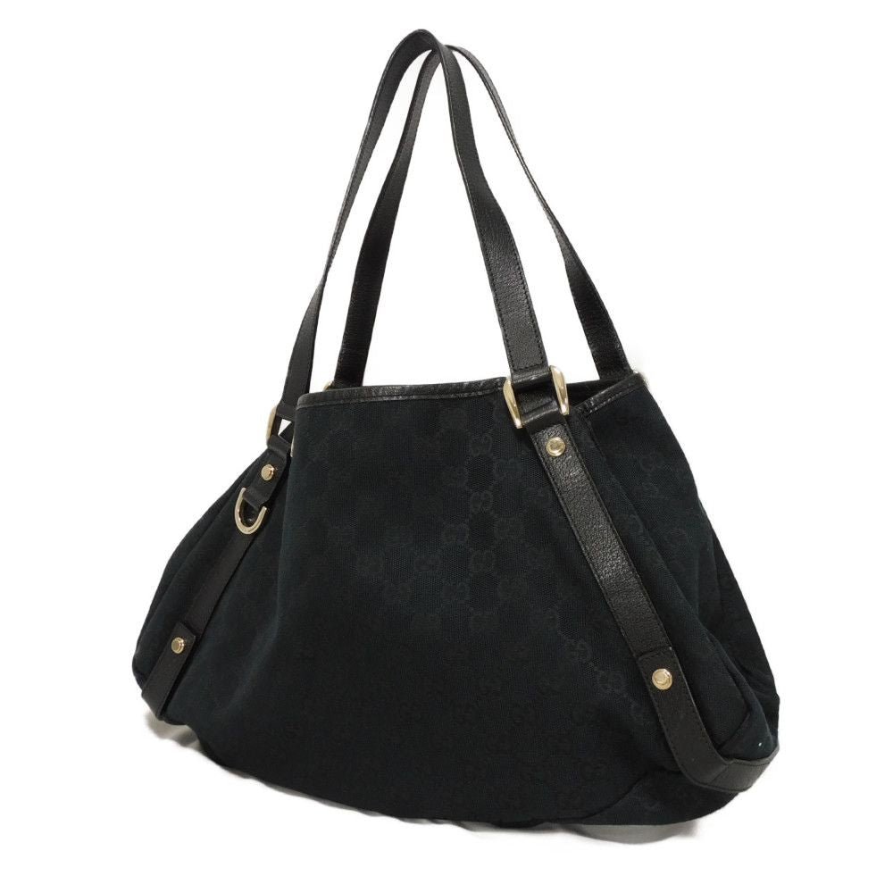 Gucci GG x GG Abby Leather Canvas Calf Black Tote Bag