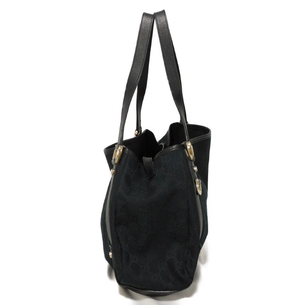 Gucci GG x GG Abby Leather Canvas Calf Black Tote Bag
