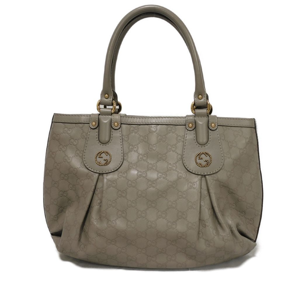 Gucci embossed GG Shima Guccissima Scarlet Leather Calf Gray Tote Bag