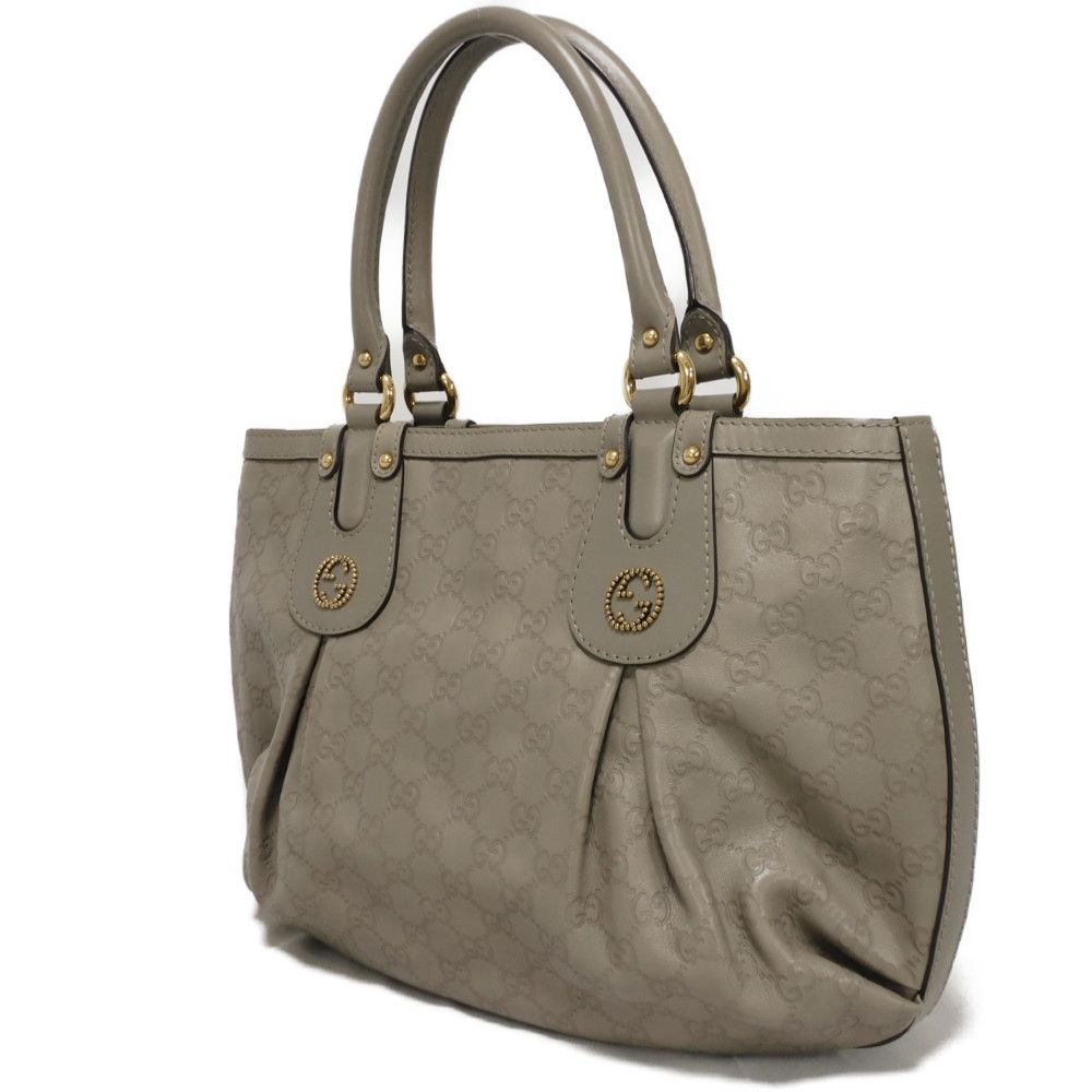 Gucci embossed GG Shima Guccissima Scarlet Leather Calf Gray Tote Bag