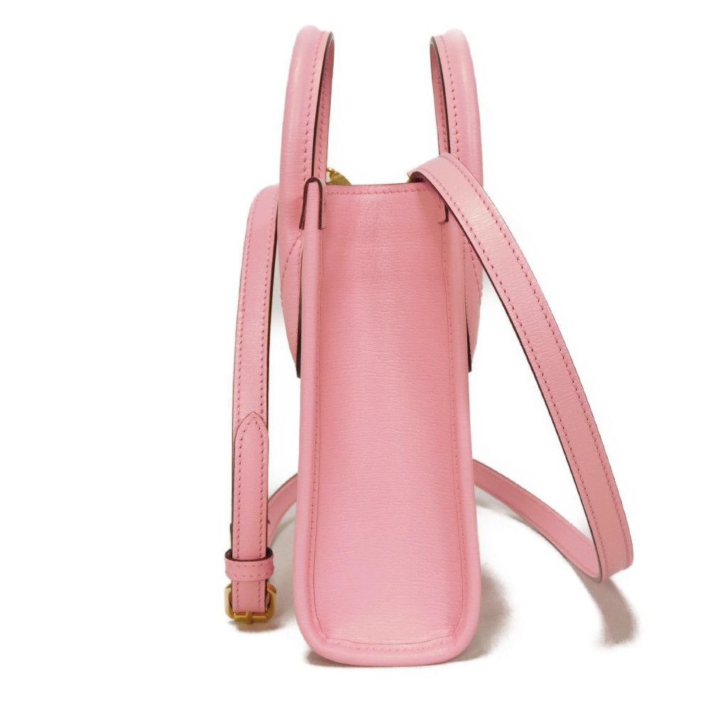 Gucci Bananya Tote Textured 2Way Shoulder Bag Leather