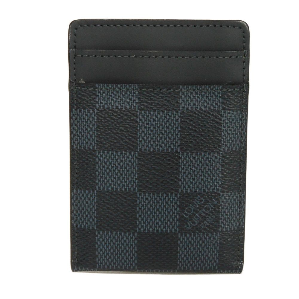 Louis Vuitton N63217 Damier cobalt x cowhide Leather Canvas Navy Wallet Case