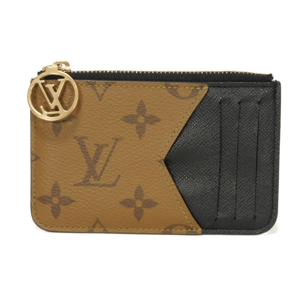 Louis Vuitton Coin M81912 Reverse x Grained Monogram Leather Canvas Brown Wallet Case
