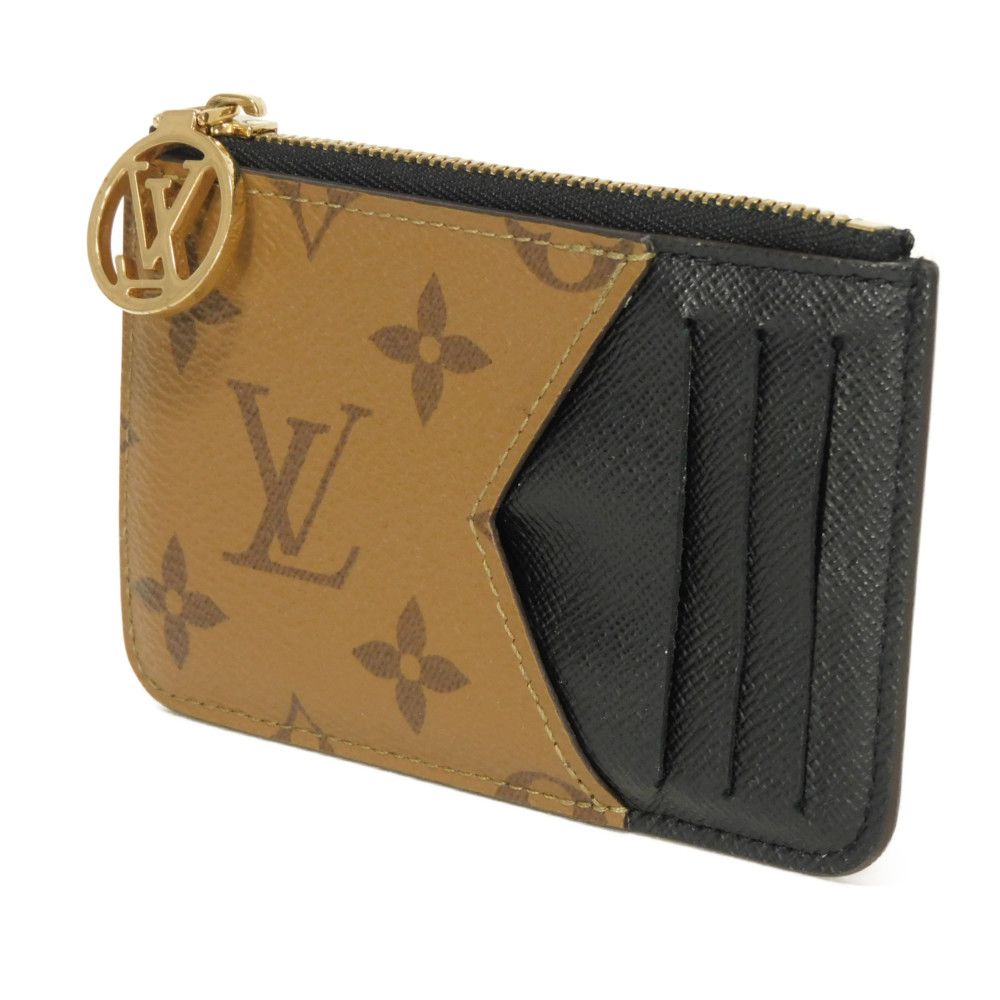 Louis Vuitton Coin M81912 Reverse x Grained Monogram Leather Canvas Brown Wallet Case