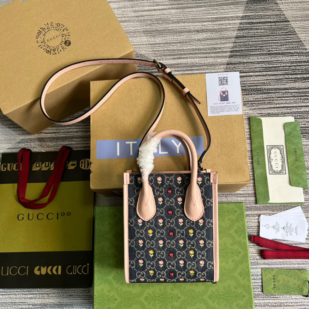 gg Blooming Love , ’s Beige Mini Tote Bag