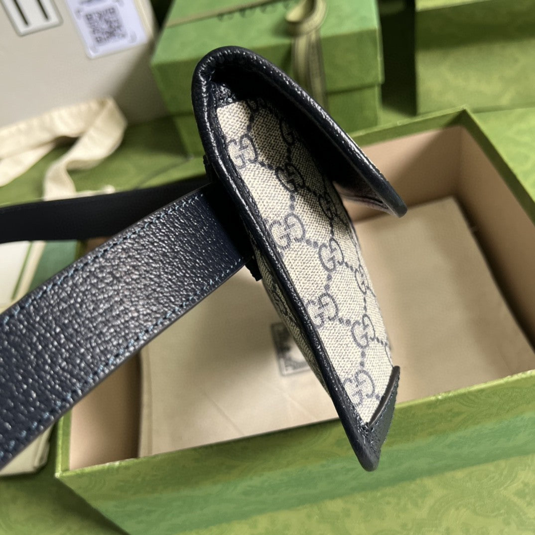 gg Ophidia Belt gg Supreme Canvas Beige Blue Accessory