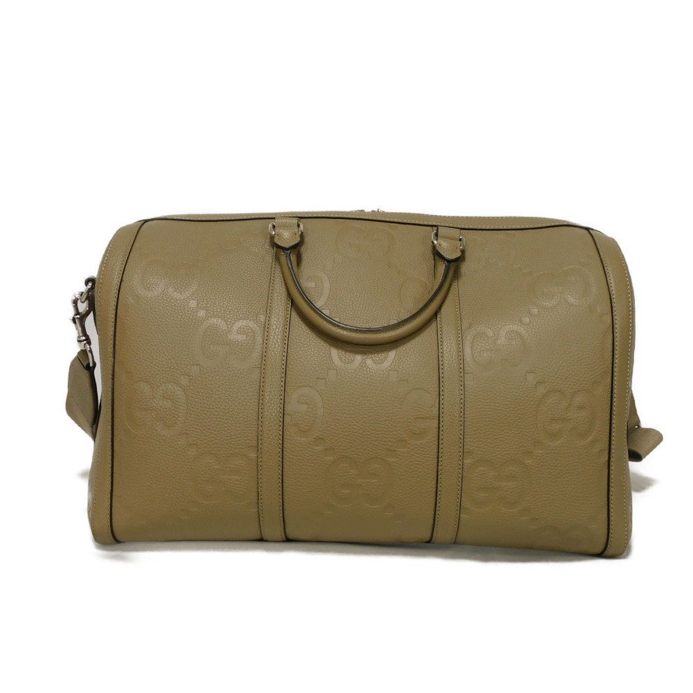 Gucci Boston Duffel BY7 Jumbo GG Leather Beige Medium Travel Bag