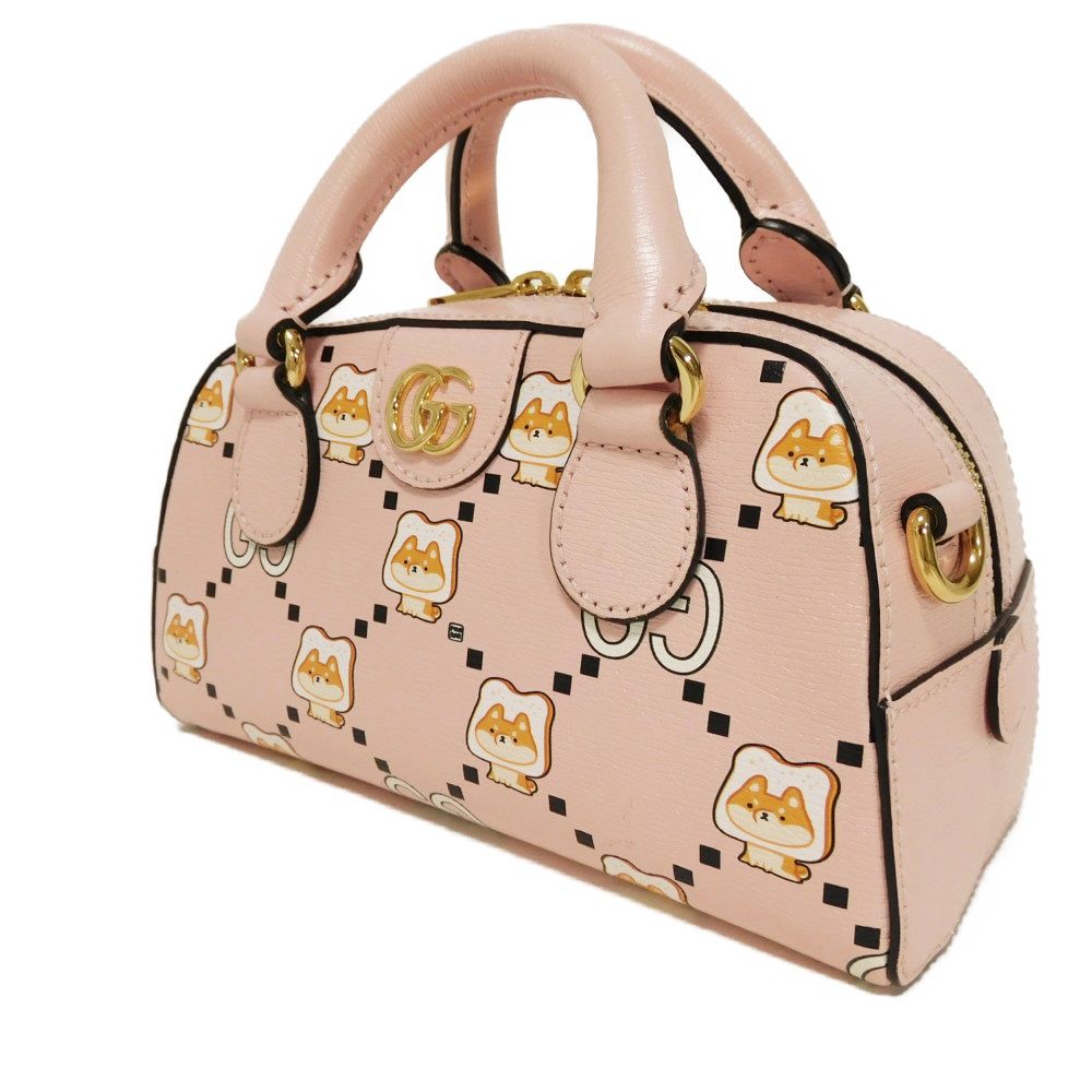Gucci BUY Light GG Offdia Animal Leather Calf Pink Mini Bag