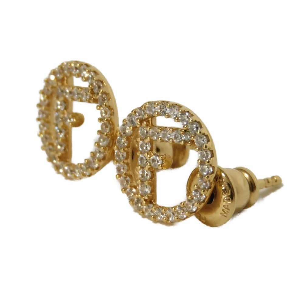 Fendi Pierce 8Ag738 6Dm Bronze Zircon Clear Circle Is Logo Travel Bag