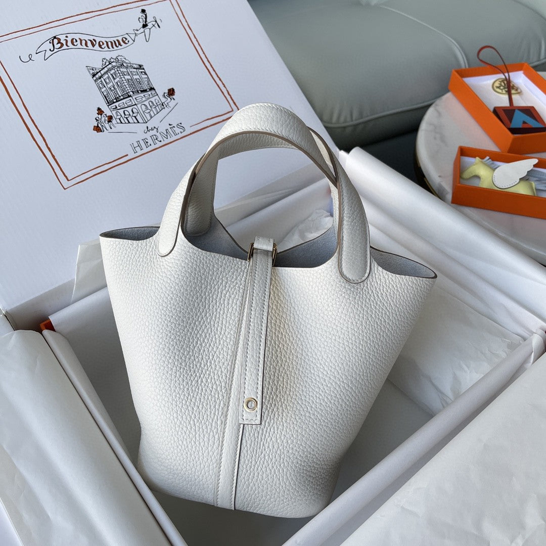 Top Quality Picotin Lock Bag For Women White Travel Bag