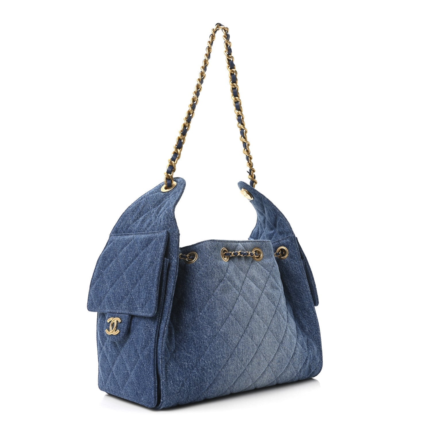 Chanel Washed Denim Quilted Small 25 Handbag Blue
