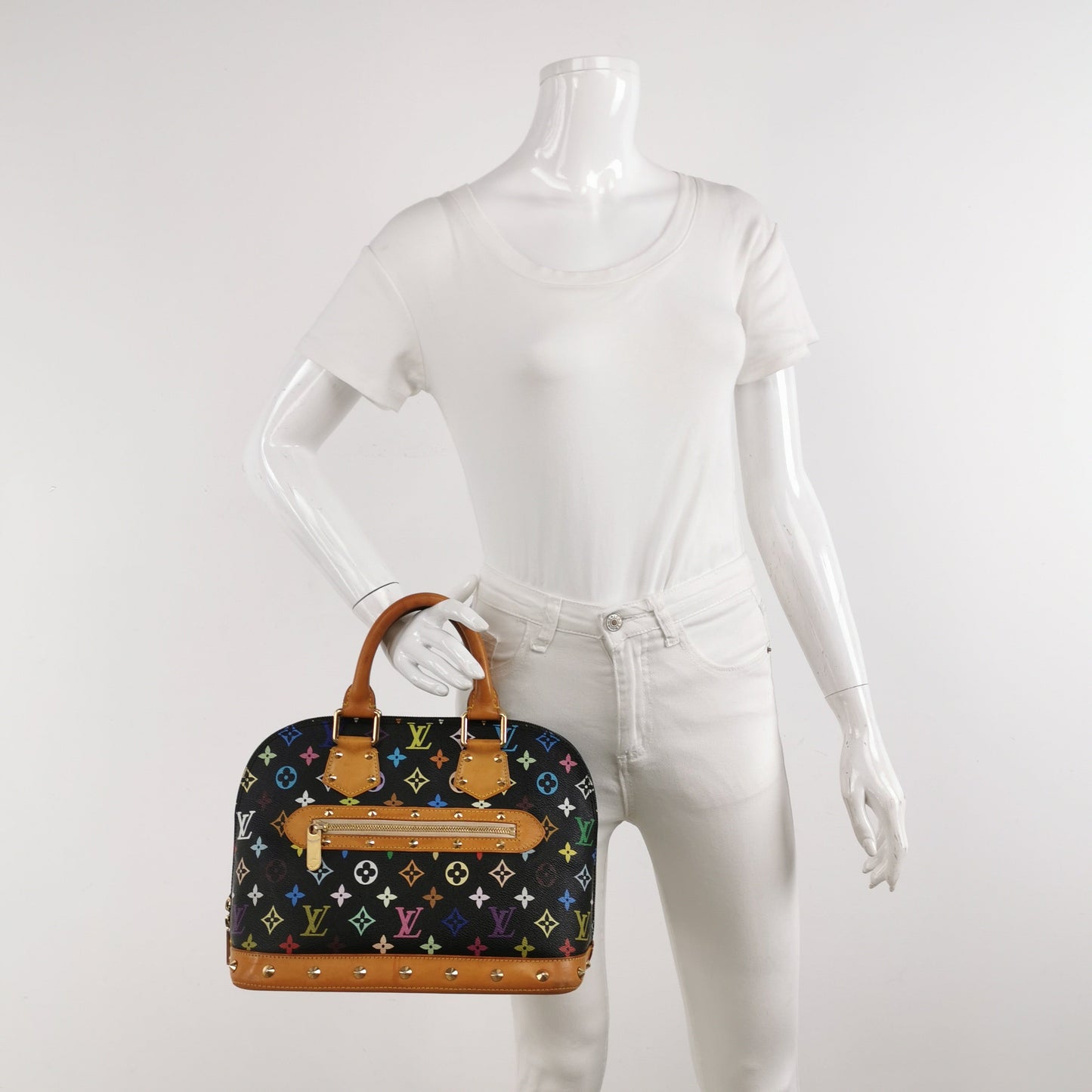 Louis Vuitton x Takashi Murakami Alma Multicolor Black Handbag Multicolor 2