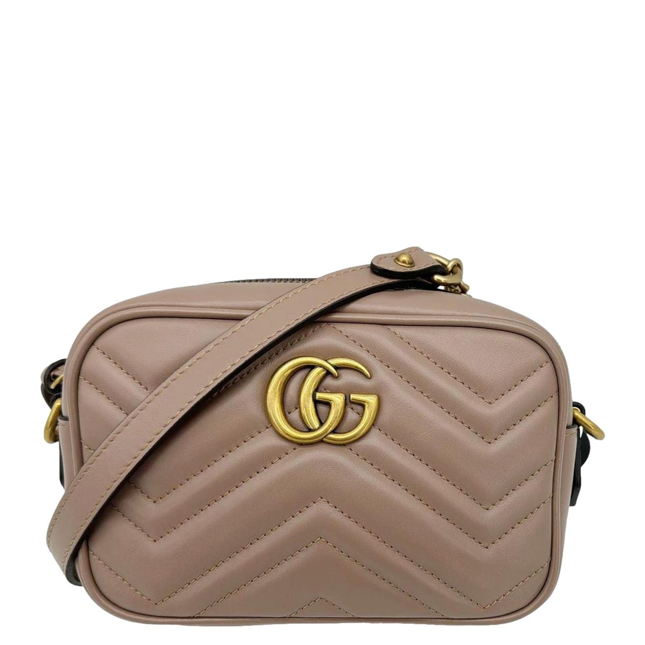 Gucci Marmont Mini Crossbody Bag Dusty Leather Matelasse