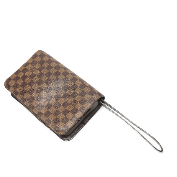 Louis Vuitton business N51993 Damier Ebene Canvas Brown Clutch Bag