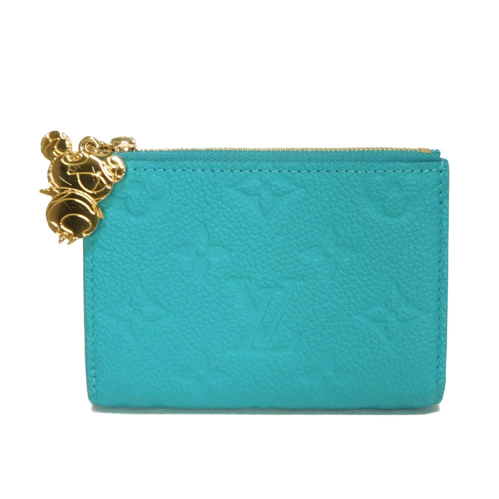 Louis Vuitton Bifold M14089 Taurillon Clemence embossed Monogram Leather Blue Wallet Case