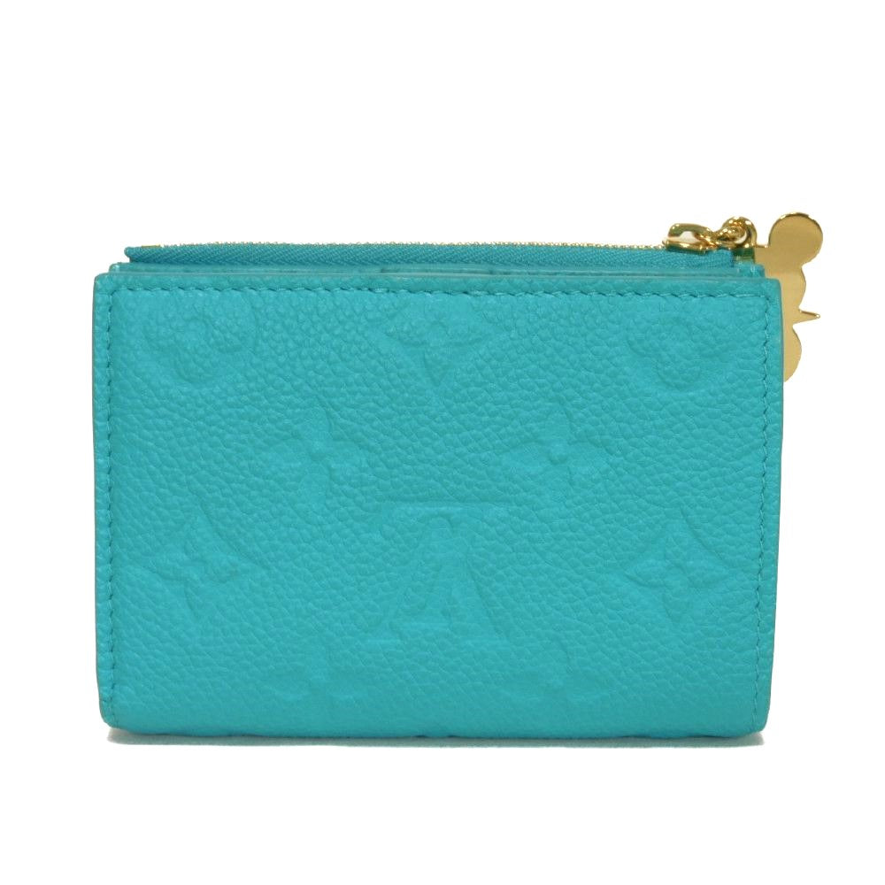 Louis Vuitton Bifold M14089 Taurillon Clemence embossed Monogram Leather Blue Wallet Case