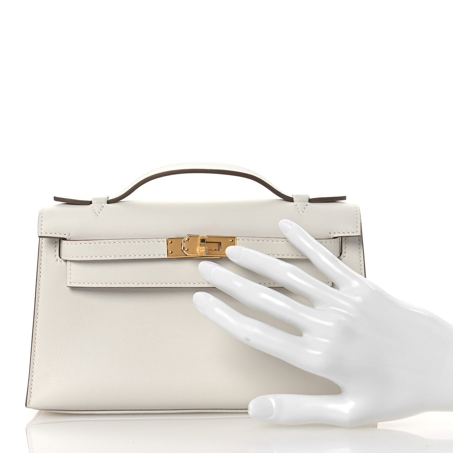 Hermes Swift Kelly Pochette Clutch Craie Clutch Bag