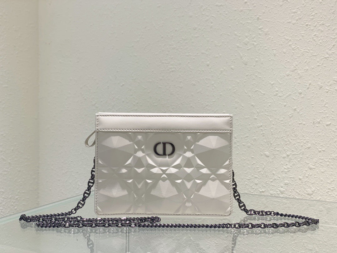 Caro Zipped Pouch Cd White Chain Travel Bag