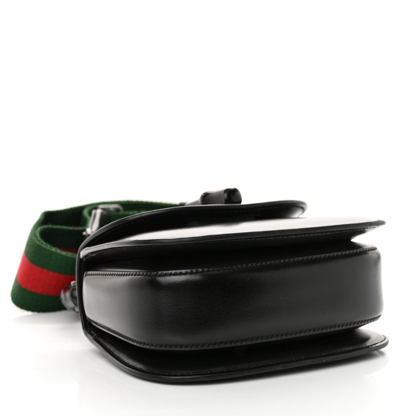 Gucci Boarded Dyana Lux Calfskin Web Monochrome Mini Bamboo 1947 Top Handle Bag Black
