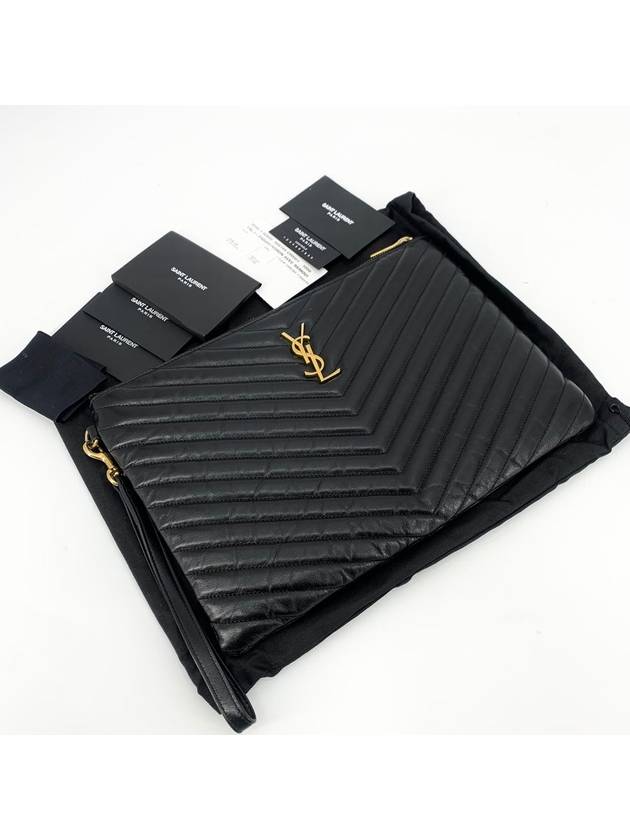 YSL Saint Laurent Saint Laurent Trending Matelass Clutch New Monogram Gold Clutch Bag