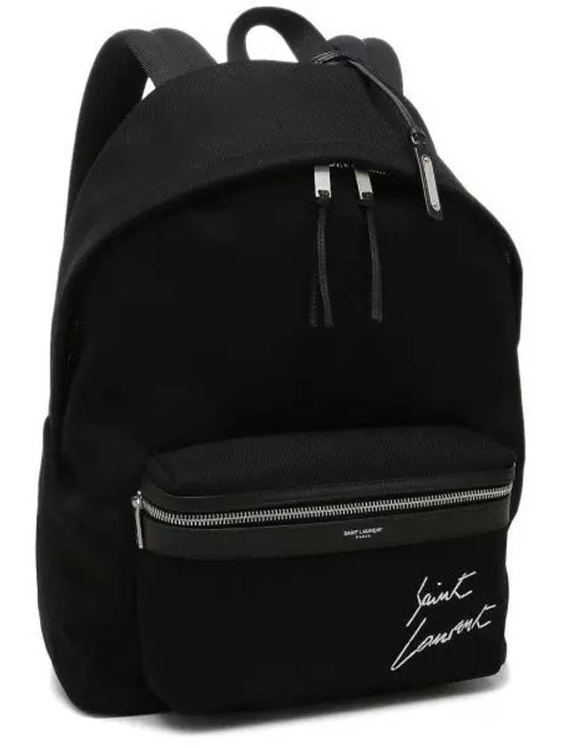 YSL Saint Laurent Saint Laurent Trending Embroidered City Backpack Canvas Black