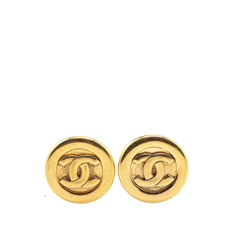 Chanel Gold Plated Coco Mark Earrings Bag